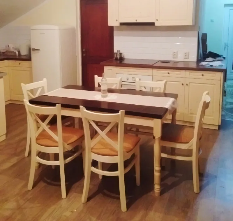 Conjunto de mesa extensible Country 3 con sillas tapizadas MD470